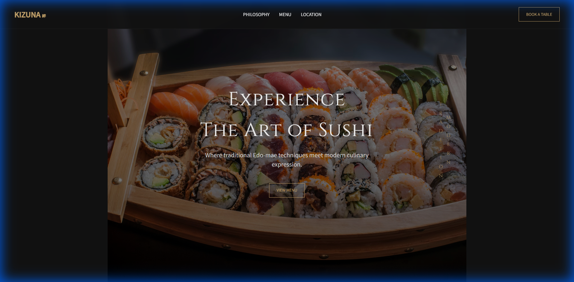 KIZUNA Restaurant Website Preview